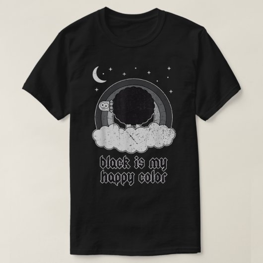 ブラックシープのゴシックおもしろデザイン Tシャツ (デザイン正面)
