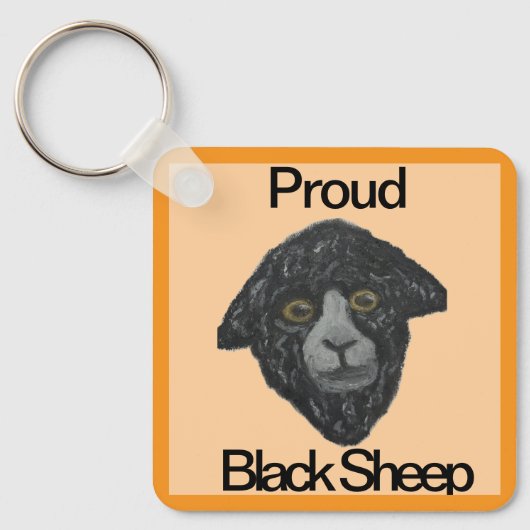 ブラックシープオレンジキーチェーン キーホルダー (正面)