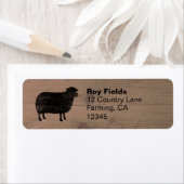 ブラックシープシルエット差出人住所ラベル ラベル (インサイチュ)