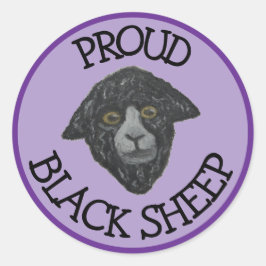 ブラックシープパープルステッカー ラウンドシール