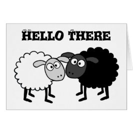 ブラックシープホワイトシープグリーティングカード