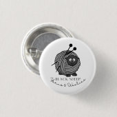 ブラックシープヤーン&ウールコレクタブルピン 缶バッジ (正面&裏面)