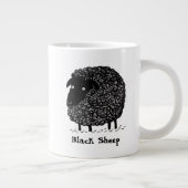 ブラックシープ付きカスタム文字 ジャンボコーヒーマグカップ (右)