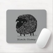ブラックシープ付きカスタム文字 マウスパッド (マウス)