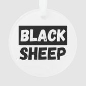 ブラックシープ大胆ディストressedリベルストリートウェアアート オーナメント (裏面)