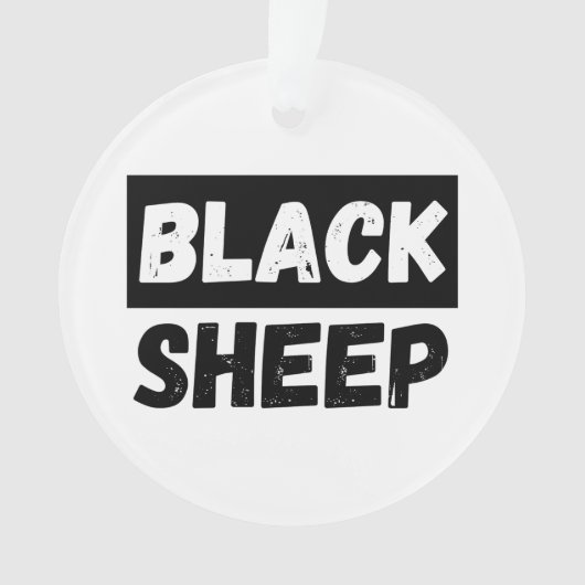ブラックシープ大胆ディストressedリベルストリートウェアアート オーナメント (正面)