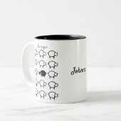 ブラックシープ・イーウ・コユニークーヒー・マグ・白黒 ツートーンマグカップ (正面左)