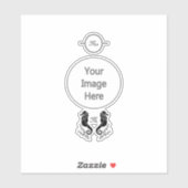 ブラックシーホースシルエットモノグラム シール (シート)