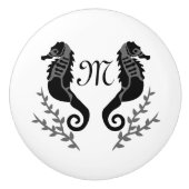 ブラックシーホースシルエットモノグラム セラミックノブ (正面)