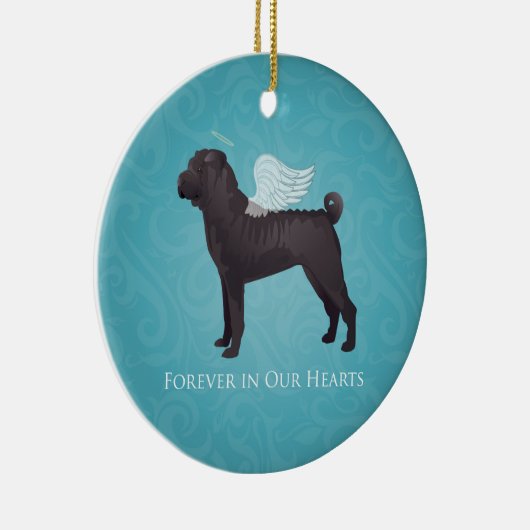 ブラックシ中国のャルペイペット記念碑と悔やみや弔慰 セラミックオーナメント (右)