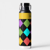 ブラックジオメスタイリッシュトリモットパターンモノグラム ウォーターボトル (正面)