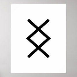 ブラックジオメトリックイングズ（ザゴッドイン）バイキングルーン ポスター