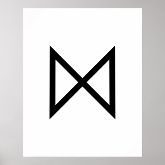 ブラックジオメトリックダガズ（日）バイキングルーン ポスター (正面)