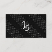 ブラックジオメトリックトレンディーパターンのモノグラム 名刺 (裏面)