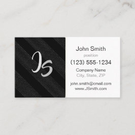 ブラックジオメトリックトレンディーパターンのモノグラム 名刺