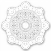 ブラックジオメトリックマンダラv2ステッカー シール (正面)