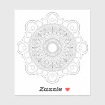 ブラックジオメトリックマンダラv2ステッカー