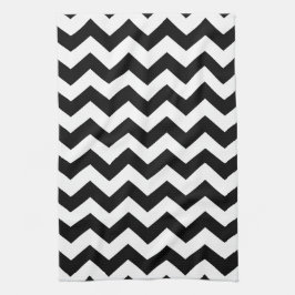 ブラックジグザグ タオル