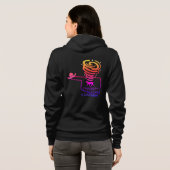 ブラックジッパーフード付きスウェットシャツ パーカ (裏面フル)