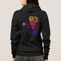 ブラックジッパーフード付きスウェットシャツ