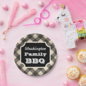 ブラックジパーソナライズされたンガム紙プレート ペーパープレート (パーティー)