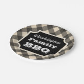 ブラックジパーソナライズされたンガム紙プレート ペーパープレート (アングル)