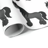 ブラックジプシーバンナークリーデールシャーホースパターン ラッピングペーパー (ロールコーナー)