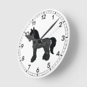 ブラックジプシーバンナークリーデールシャーマンガートーホース ラウンド壁時計 (傾斜)