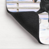 ブラックジプシーヴァンナーアイリッシュコ荷車を引くブホースの雪 マウスパッド (コーナー)