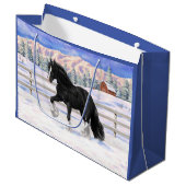 ブラックジプシーヴァンナーアイリッシュコ荷車を引くブホースの雪 ラージペーパーバッグ (正面アングル)