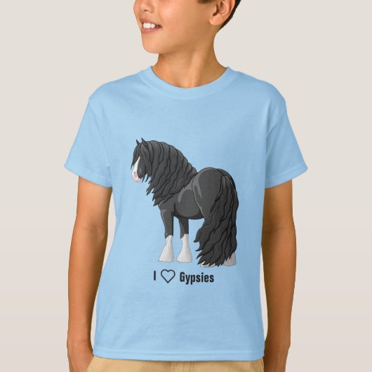 ブラックジプシーヴァンナーウマ荷車を引くーズ Tシャツ (正面)