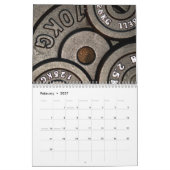 ブラックジムウェイトフィットネス カレンダー (2月 2027)