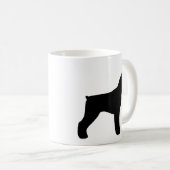 ブラックジャイアントシュナウツァーシルエット犬の恋人 コーヒーマグカップ (正面右)