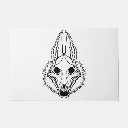 ブラックジャカル独身のスカル形式 ドアマット (正面)