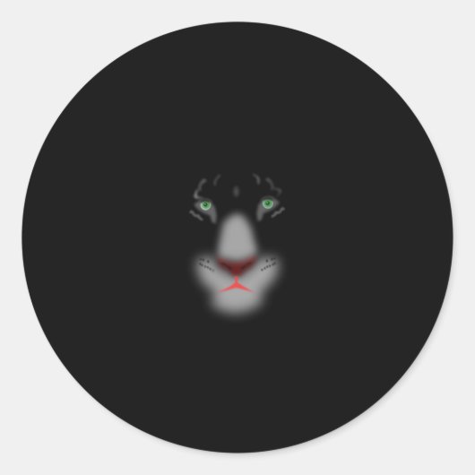 ブラックジャガーまたはパンサー大きな猫顔 ラウンドシール (正面)