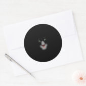 ブラックジャガーまたはパンサー大きな猫顔 ラウンドシール (封筒)