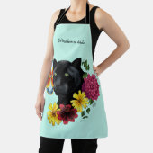ブラックジャガーポートレート花 エプロン (インサイチュ)