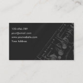 ブラックジャズ音楽サキソフォンのリサイタル 名刺 (裏面)