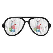 ブラックジャックとトランプのポーカーチップ アビエーターサングラス (正面)