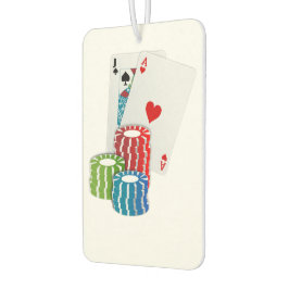 ブラックジャックとトランプのポーカーチップ カーエアーフレッシュナー