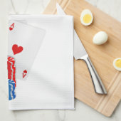 ブラックジャックとトランプのポーカーチップ キッチンタオル (四つ折り)