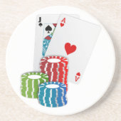 ブラックジャックとトランプのポーカーチップ コースター (正面)
