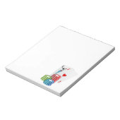 ブラックジャックとトランプのポーカーチップ ノートパッド (回転)