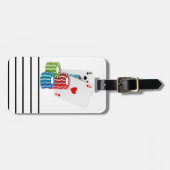 ブラックジャックとトランプのポーカーチップ ラゲッジタグ (正面横)