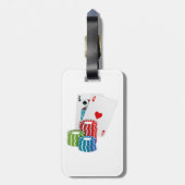 ブラックジャックとトランプのポーカーチップ ラゲッジタグ (裏面縦)