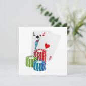 ブラックジャックとトランプのポーカーチップ 招待状 (スタンド正面)