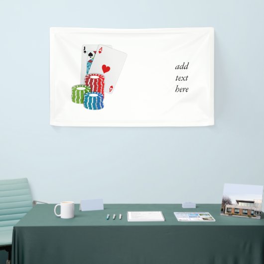 ブラックジャックとトランプのポーカーチップ 横断幕 (トレードショー)