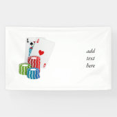 ブラックジャックとトランプのポーカーチップ 横断幕 (横)