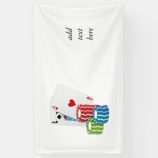 ブラックジャックとトランプのポーカーチップ 横断幕 (縦)