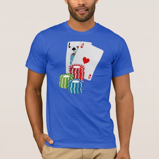 ブラックジャックの第21誕生日のグラフィックのティー Tシャツ (正面)